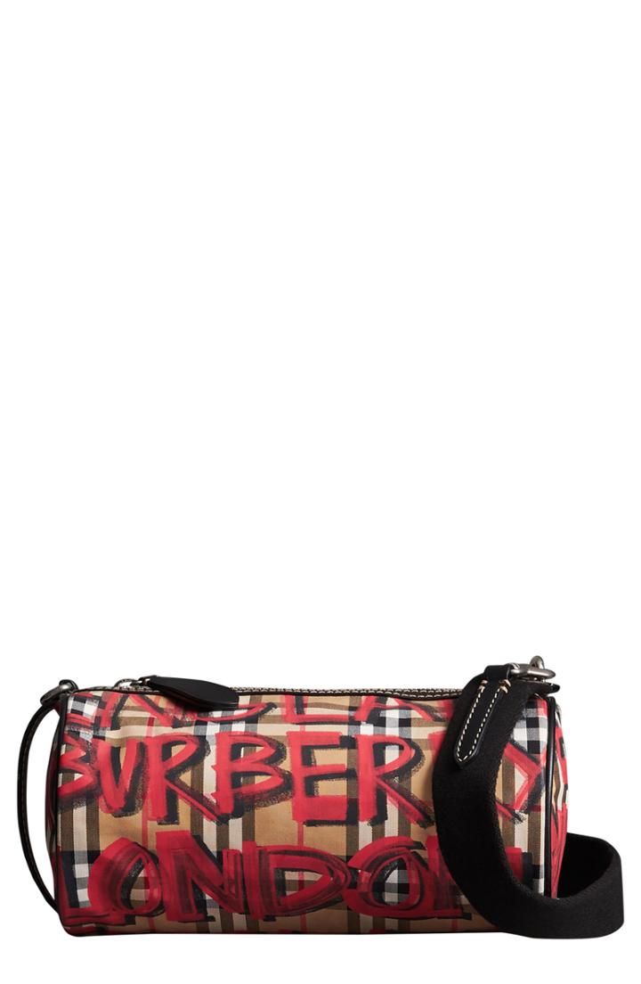 Burberry Small Kennedy Graffiti Print Canvas Shoulder/crossbody Bag -