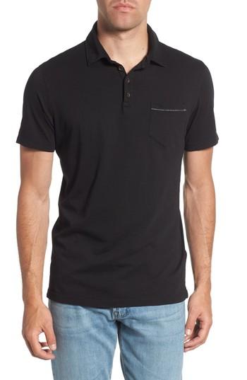 Men's M.singer Regular Fit Pocket Polo, Size - Black