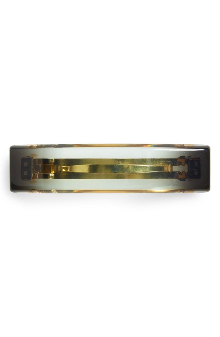 France Luxe Rectangle Barrette, Size - Green