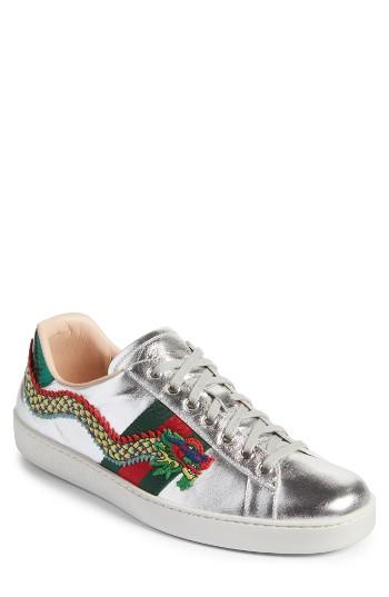 Men's Gucci New Ace Dragon Sneaker Us / 6uk - Metallic