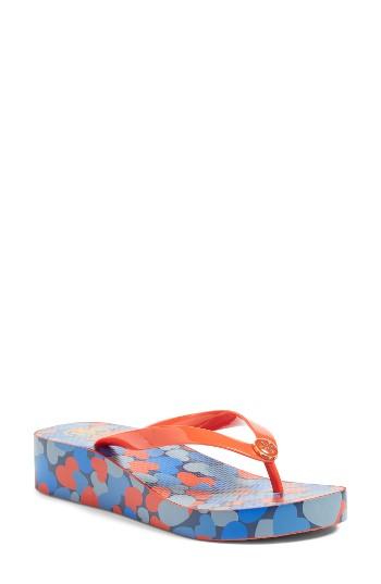 Women's Tory Burch 'thandie' Platform Wedge Sandal M - Red
