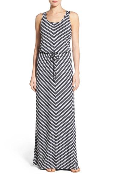 Women's Caslon Drawstring Waist Maxi Dress - Grey