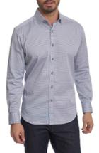 Men's Robert Graham Reginald Regular Fit Geo Print Sport Shirt - Blue