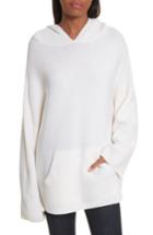 Women's Allude Merino Wool & Cashmere Hooded Sweater - White