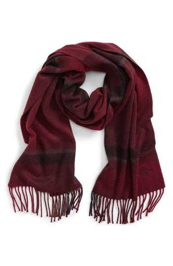 Men's Hickey Freeman Ombre Exploded Plaid Cashmere Scarf, Size - Red