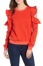 Women's Rebecca Minkoff Gracie Cold Shoulder Sweatshirt, Size - Red