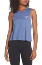 Women's Spiritual Gangster Grateful Heart Crop Tank - Blue