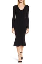 Women's Boss Ribbed Knit Midi Dress - Black