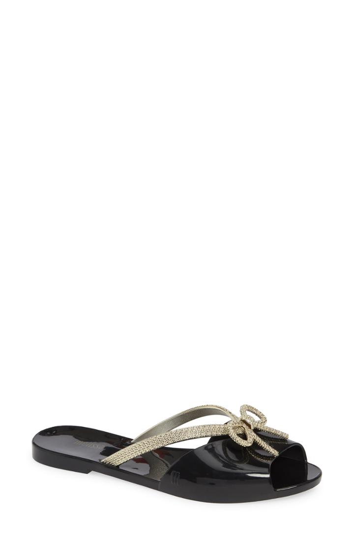 Women's Melissa Ela Chrome Slide Sandal M - Black