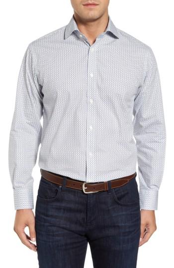 Men's Thomas Dean Geo Print Sport Shirt - Blue