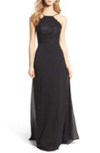 Women's Hayley Paige Occasions Lace Halter Gown
