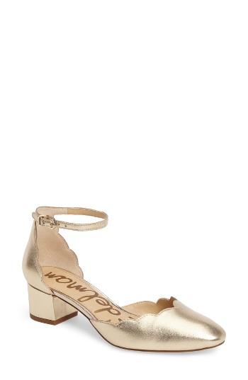 Women's Sam Edelman Lara Ankle Strap Pump M - Metallic