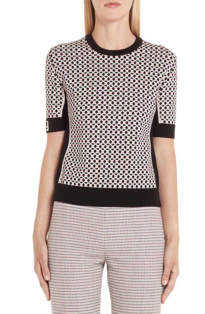 Women's Fendi Romantic Tile Pattern Sweater Us / 40 It - Pink