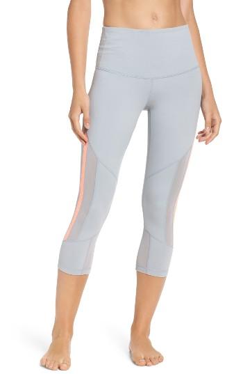 Women's Zella Sheer To There High Waist Crop Leggings, Size - Grey