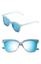 Women's Sunnyside La 61mm Angular Sunglasses - Blue/ Silver