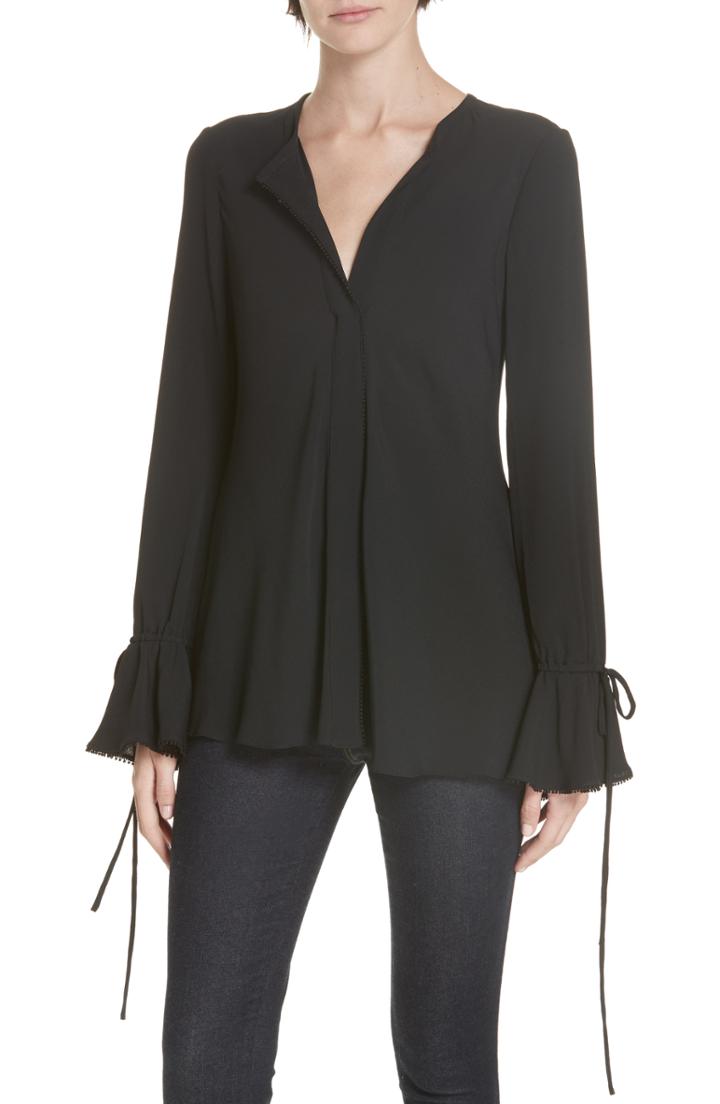 Women's Derek Lam 10 Crosby Bell Sleeve Blouse - Black