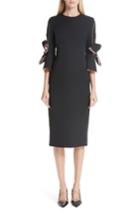 Women's Roksanda Bow Sleeve Crepe Sheath Dress Us / 6 Uk - Black