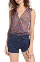 Women's Band Of Gypsies Stripe Surplice Tank - Red