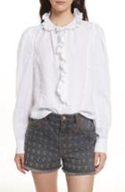 Women's Isabel Marant Etoile Tauren Broderie Linen Shirt Us / 36 Fr - White