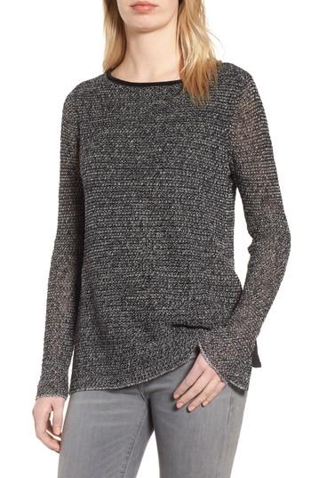 Women's Eileen Fisher Bateau Neck Tunic, Size - Black