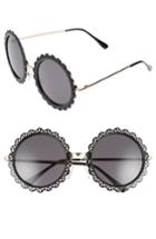 Women's Bp. 54mm Lace Detail Round Sunglasses - Black
