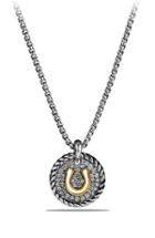 Women's David Yurman 'cable Collectibles' Horseshoe Charm Necklace With Diamonds & 18k Gold