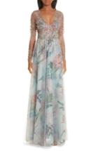 Women's Patbo Beaded Floral Print A-line Evening Dress Us / 36 Br - Blue