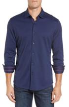 Men's Stone Rose Slim Fit Dobby Diamond Sport Shirt (s) - Blue