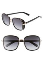Women's Jimmy Choo Elva 54mm Square Sunglasses - Black/ Gold