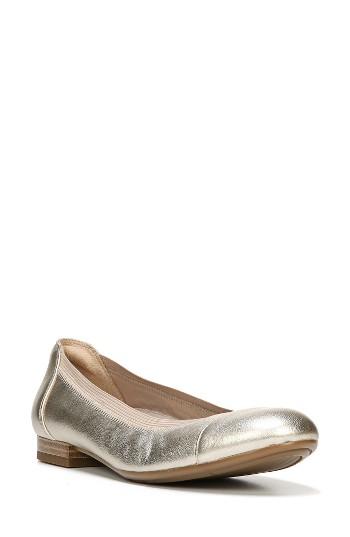 Women's Naturalizer Therese Cap Toe Flat N - Metallic