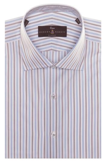 Men's Robert Talbott Tailored Fit Stripe Dress Shirt .5 - Brown