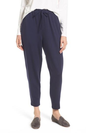 Women's Eileen Fisher Drawstring Waist Knit Pants, Size - Black