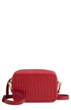 Fendi Mini Logo Embossed Calfskin Leather Camera Bag - Red