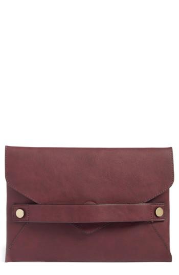 Sole Society Karen Faux Leather Envelope Clutch - Red