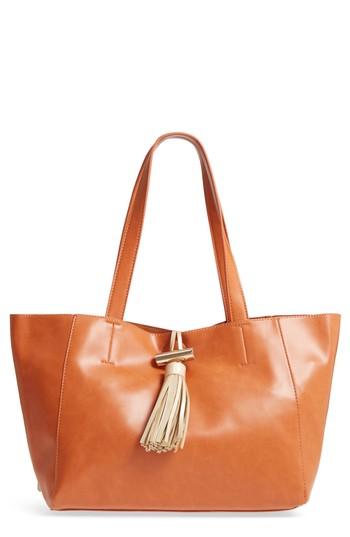 Emperia August Faux Leather Tassel Tote - Brown