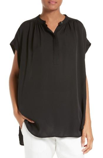 Women's Vince Shirred Silk Top