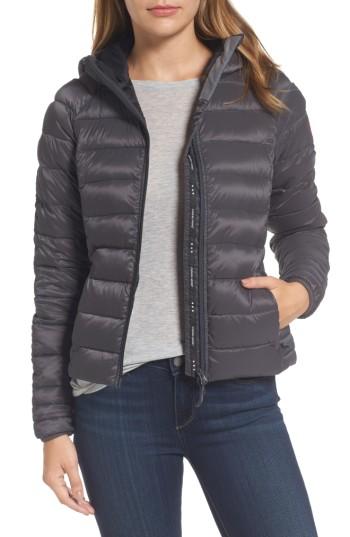 Women's Canada Goose 'brookvale' Packable Hooded Quilted Down Jacket (14-16) - Grey