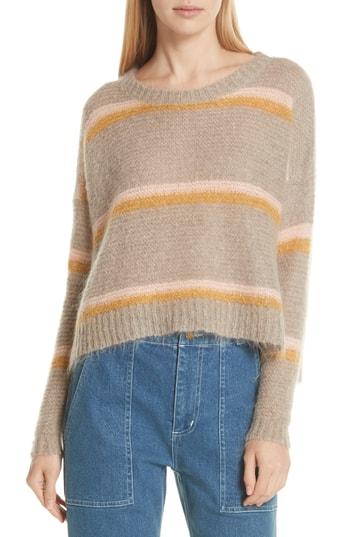 Women's Apiece Apart Mirthe Stripe Wool & Mohair Blend Sweater - Blue