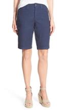 Women's Nydj 'catherine' Linen Blend Bermuda Shorts - Blue