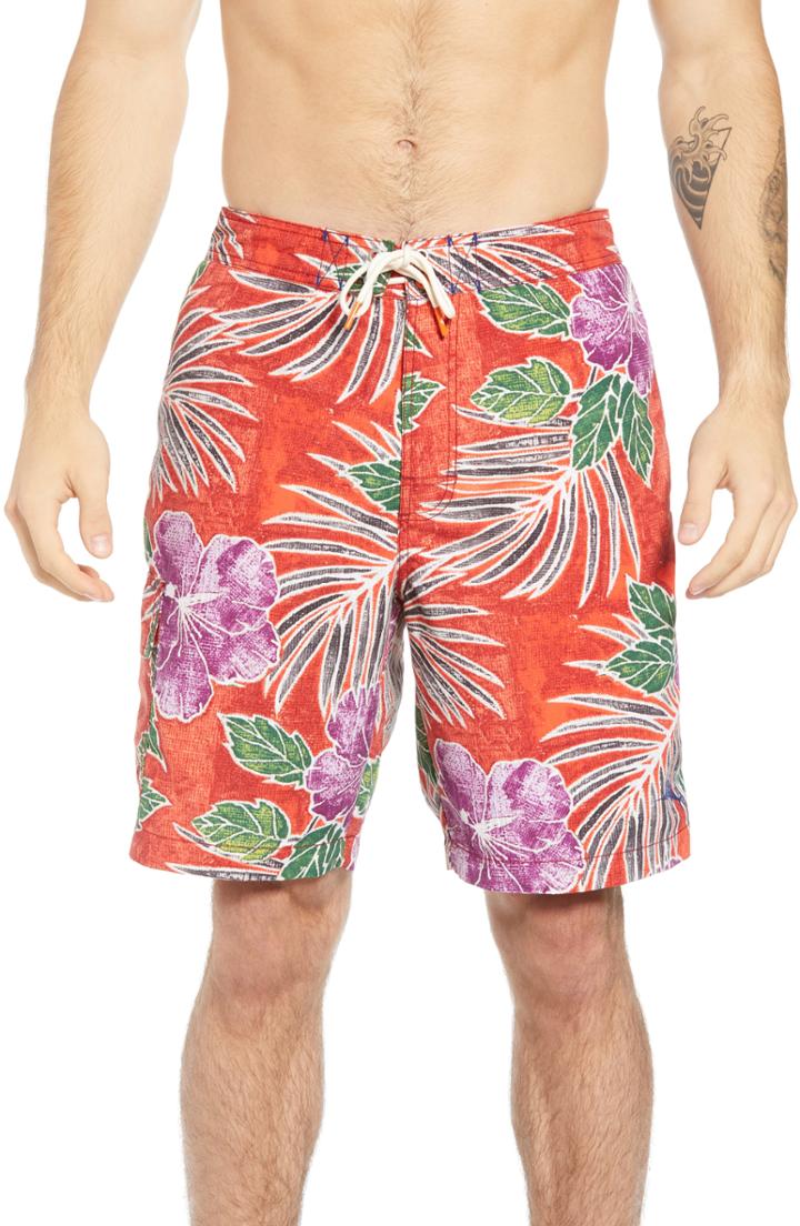 Men's Tommy Bahama Baja Hibiscus Cove Board Shorts, Size - Red