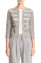 Women's Armani Collezioni Suede Stripe Jacket