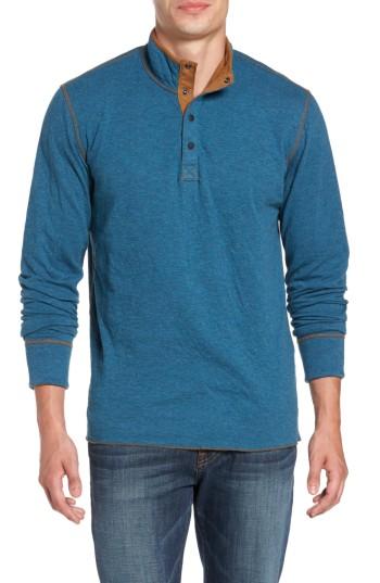 Men's Jeremiah Mitch Reversible Slubbed Quarter Snap Pullover - Blue/green