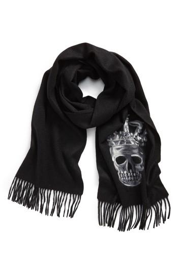Men's John Varvatos Star Usa Skull Wool Scarf