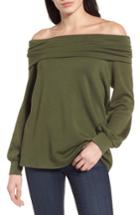 Women's Caslon Convertible Neck Sweatshirt, Size - Green