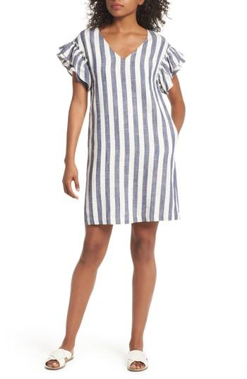 Women's First Monday Ruffle Sleeve Shift Dress - Blue