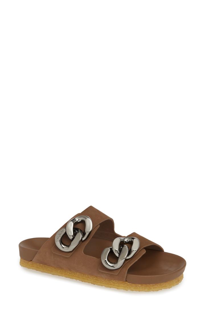 Women's Tory Burch Adrien Two Band Slide Sandal .5 M - Brown