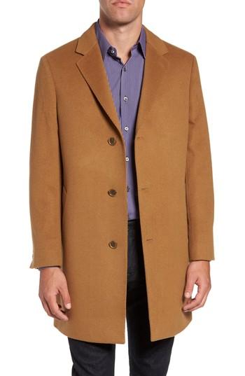 Men's Nordstrom Men's Shop Mason Wool & Cashmere Overcoat R - Beige