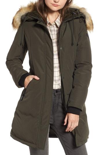 Women's Sam Edelman Faux Fur Trim Down Jacket