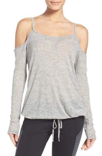 Women's Zella Destiny Cold Shoulder Tee - Grey