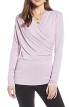 Women's Something Navy Wrap Front Knit Top, Size - Purple
